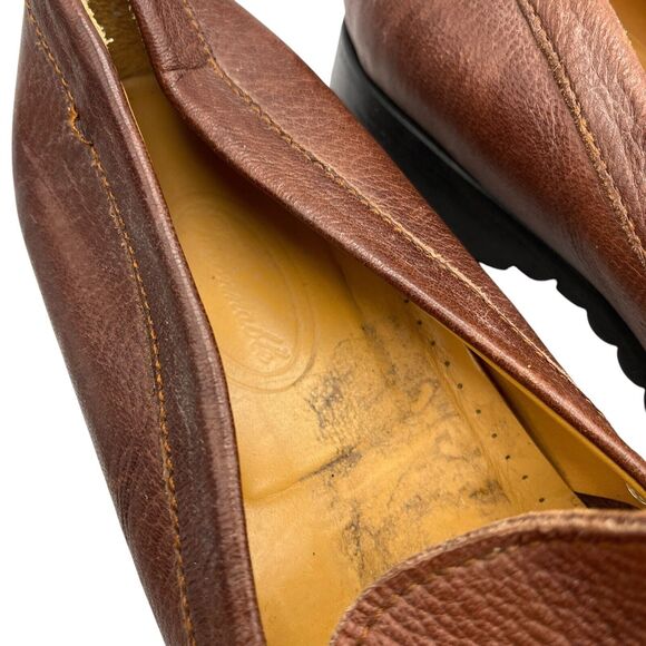 Faconnable Loafers Mens Size 12 Tan Brown Leather Square Toe Slip On Driver Shoe main image 12